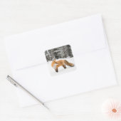 赤キツネイン白雪 スクエアシール (封筒)