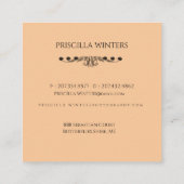 赤キツネウォーターカラーピーチフラワー スクエア名刺 (裏面)