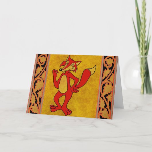 赤キツネグリーティングカード カード (正面)