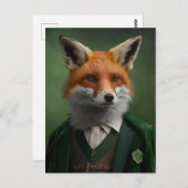 赤キツネグリーン・セント・パトリックの日のスーツのはがきに ポストカード (正面/裏面)