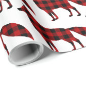 赤キツネバッファローのクリスマスラッピング紙 ラッピングペーパー (ロールコーナー)