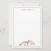 赤キツネパーソナライズされた文具 ノートカード (正面)