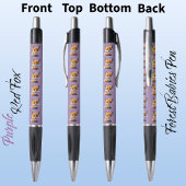 赤キツネユニーク可愛お洒落い森の動物パープル ボールペン