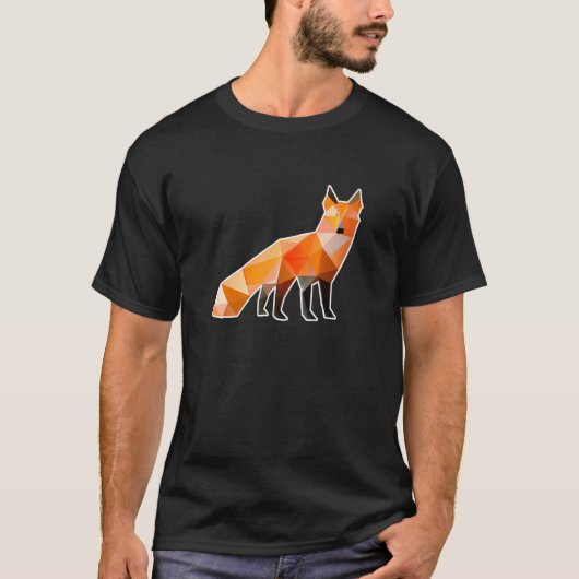 赤キツネ低多角形動物 Tシャツ (正面)