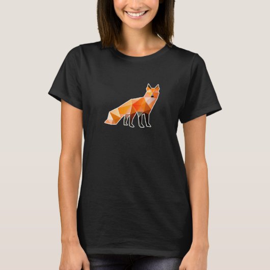 赤キツネ低多角形動物 Tシャツ (正面)