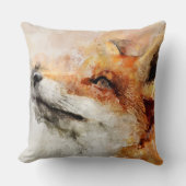 赤キツネ水彩ポートレート01 クッション (正面)