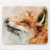 赤キツネ水彩ポートレート01 マウスパッド (正面)