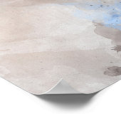 赤キツネ水彩ポートレート02 ポスター (角)