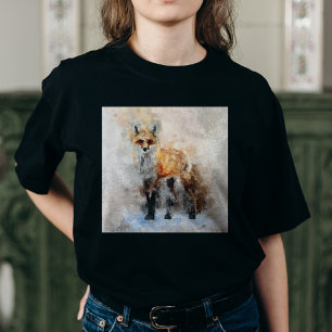 赤キツネ水彩ポートレート02 Tシャツ
