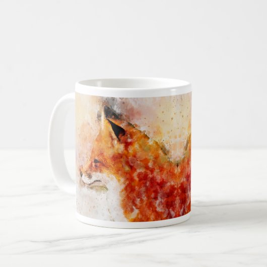 赤キツネ水彩ポートレート03 コーヒーマグカップ (正面左)