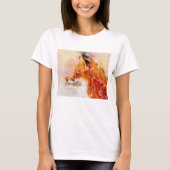 赤キツネ水彩ポートレート03 Tシャツ (正面)