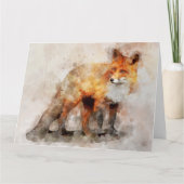 赤キツネ水彩ポートレート04 サンキューカード (正面)