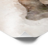 赤キツネ水彩ポートレート04 フォトプリント            (角)