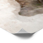 赤キツネ水彩ポートレート04 ポスター (角)