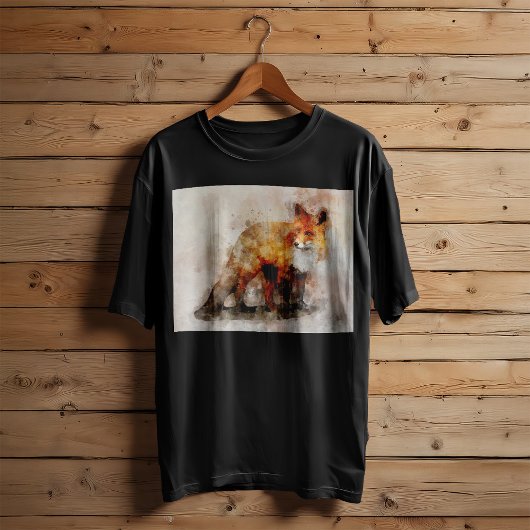 赤キツネ水彩ポートレート04 Tシャツ
