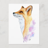 赤キツネ水絵を描色のはがき ポストカード (正面)