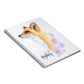 赤キツネ水色パーソナライズされた ノートブック (右側)