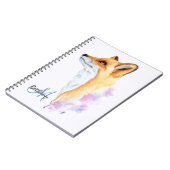 赤キツネ水色パーソナライズされた ノートブック (左側)