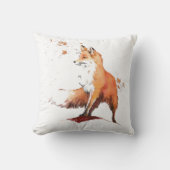 赤キツネ水色 クッション (正面)