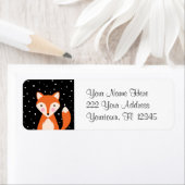 赤キツネ漫画デザインかわいい甘いアダレスラベル ラベル (インサイチュ)