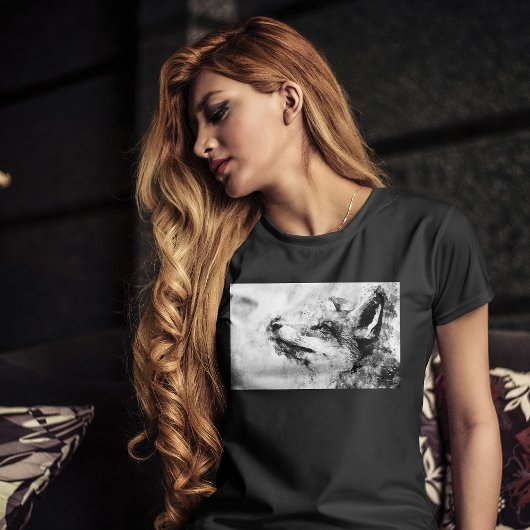 赤キツネ白黒の水色01 Tシャツ