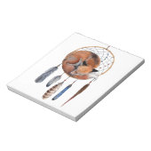 赤キツネ眠る夢のキャッチャー ノートパッド (回転)