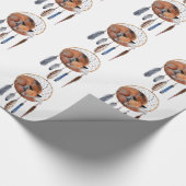 赤キツネ眠る夢のキャッチャー ラッピングペーパー (角)