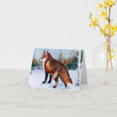 赤キツネ カード (黄色い花)