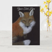 赤キツネ カード (黄色い花)