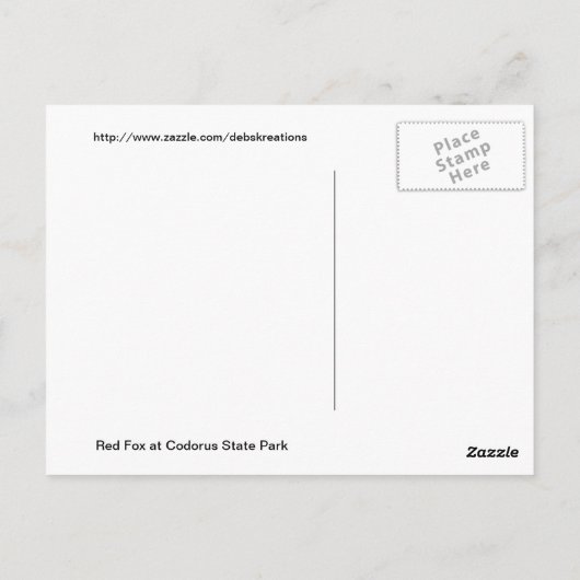 赤キツネ ポストカード (裏面)