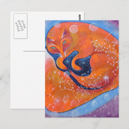 赤キツネ。 ポストカード (正面/裏面)