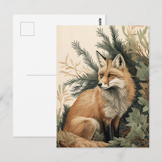 赤キツネ ポストカード (正面/裏面)