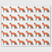 赤キツネ ラッピングペーパー (フラット)