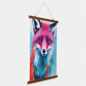 赤キツネ 吊り下げ型タペストリー (傾斜あり)