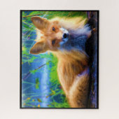 赤キツネ |風光明媚な動物の写真 ジグソーパズル (縦)