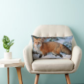 赤キツネ | Snow in Winter, Montana ランバークッション (椅子)