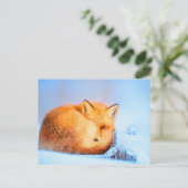 *~*赤キツネAp18芸術的の絵を描野生生物アート ポストカード (スタンド正面)