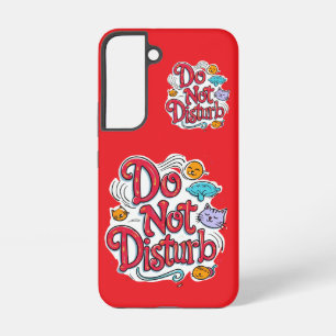 赤キャットアートの保護を妨害しないデザイン SAMSUNG GALAXY S22ケース