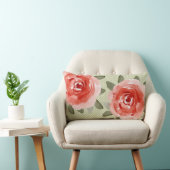 赤キャベツバラオンホワイトとライムドット枕 ランバークッション (椅子)