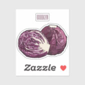 赤キャベツ漫画イラストレーション シール (シート)