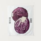 赤キャベツ漫画イラストレーション タペストリー (正面)