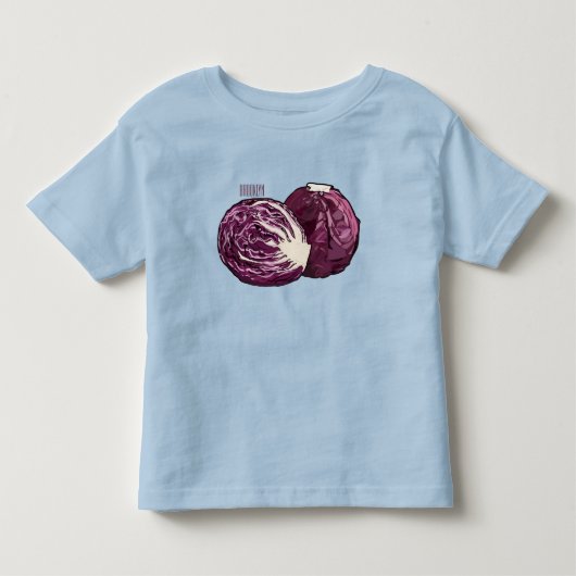 赤キャベツ漫画イラストレーション トドラーTシャツ (正面)