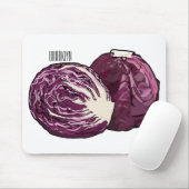 赤キャベツ漫画イラストレーション マウスパッド (マウス)