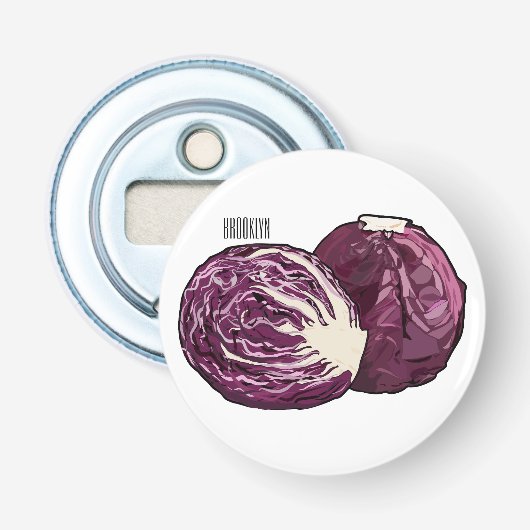 赤キャベツ漫画イラストレーション 栓抜き (正面)