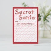 赤キャンディーケーンシークレットサンタのカスタマイズ可能な駐車場 招待状 (スタンド正面)