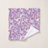 赤キャンディーケーンペパーミントクリスマス バスタオルセット (ウォッシュタオル)