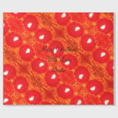 赤キャンドルライトフレイムキャンドルクリスマスライト ラッピングペーパー (フラット)