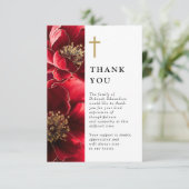 赤キリスト教お祝いの生活写真 サンキューカード (スタンド正面)