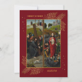 赤キリスト教カトリック復活祭ブランチ卵狩り 招待状 (正面)