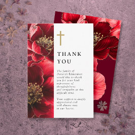 赤キリスト教フローラお祝い サンキューカード